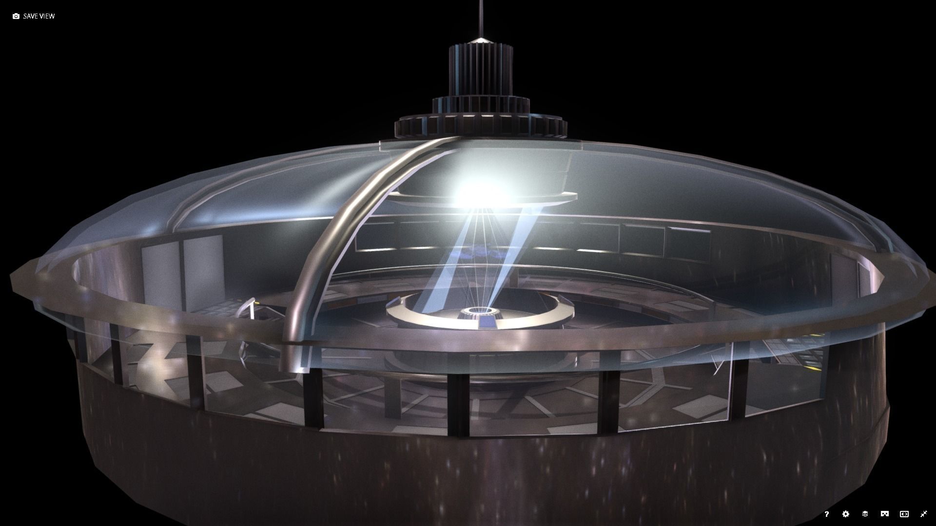 Spaceship - Bridge Low-poly 3D model_6