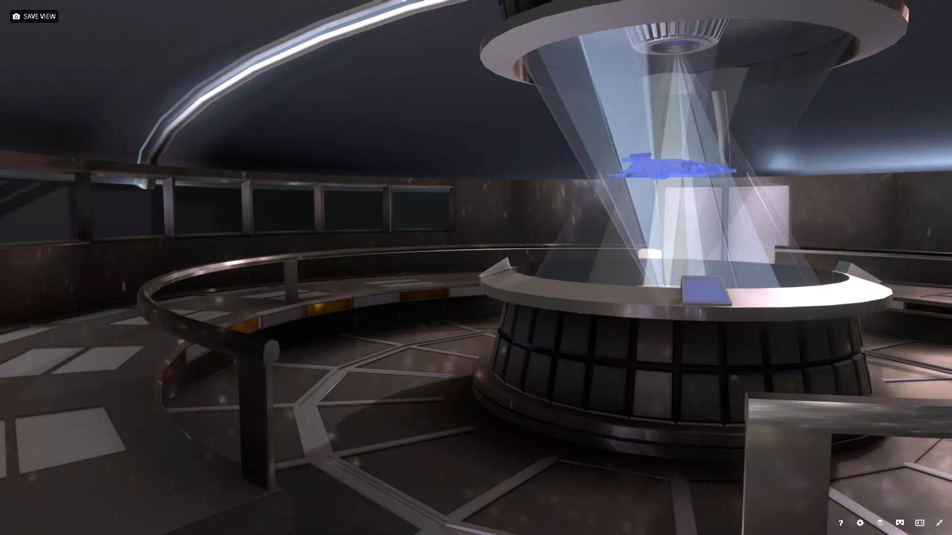 Spaceship - Bridge Low-poly 3D model_0