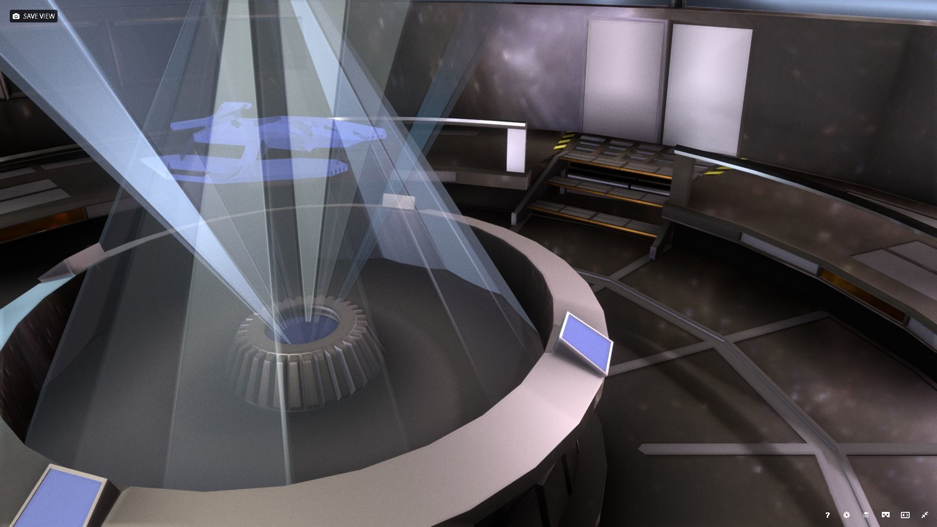 Spaceship - Bridge Low-poly 3D model_8