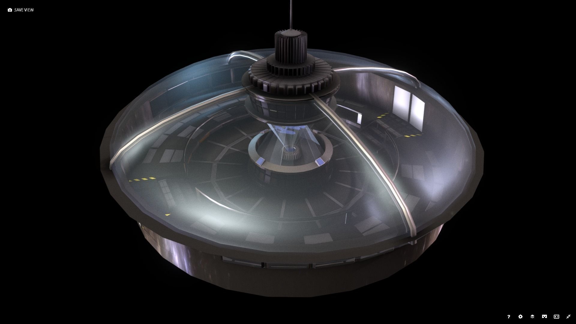 Spaceship - Bridge Low-poly 3D model_1