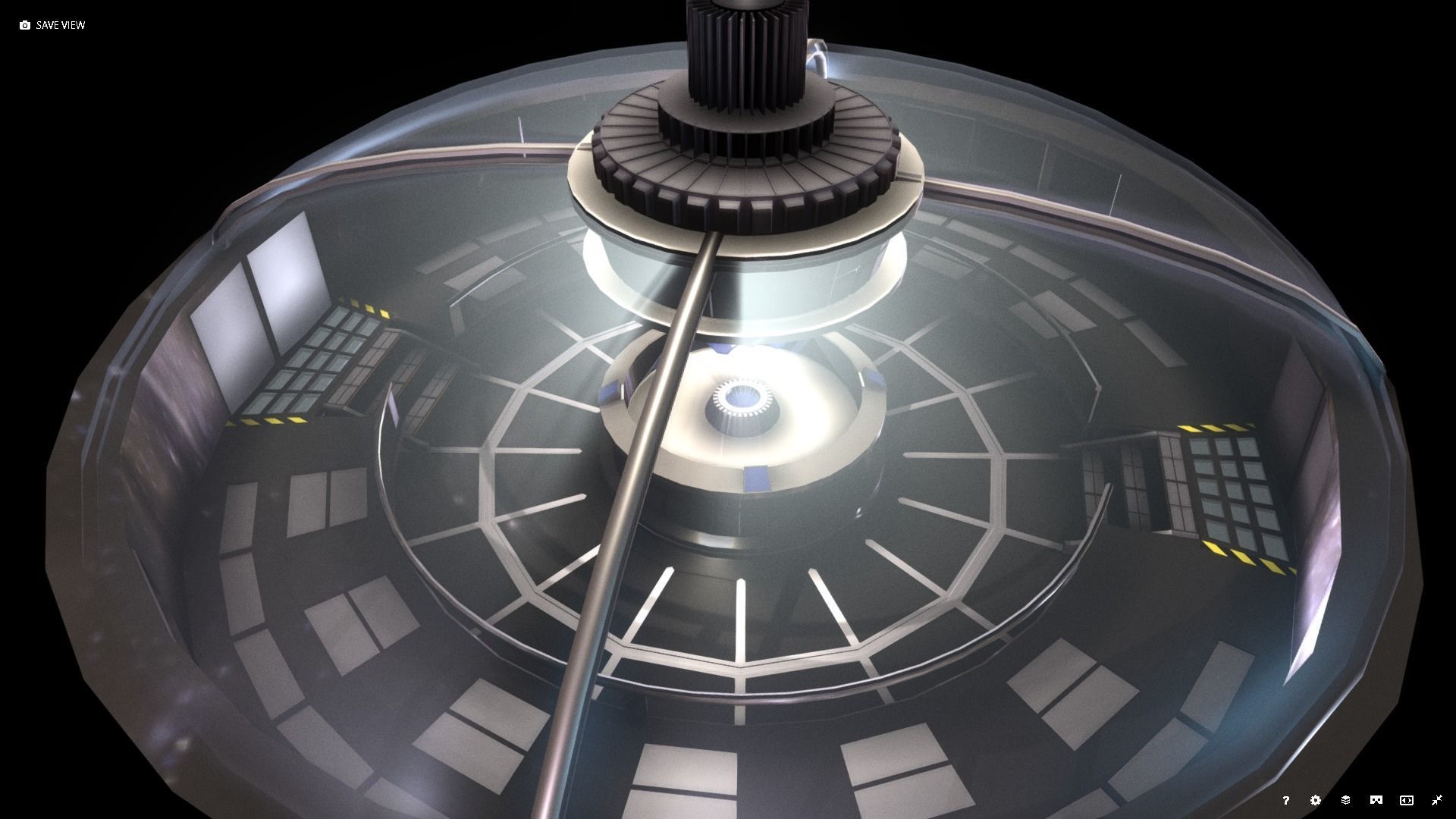 Spaceship - Bridge Low-poly 3D model_5