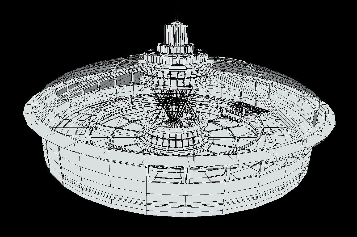 Spaceship - Bridge Low-poly 3D model_2
