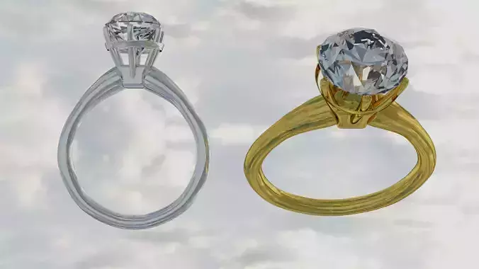 Gold and Platinum Diamond Solitaire Rings