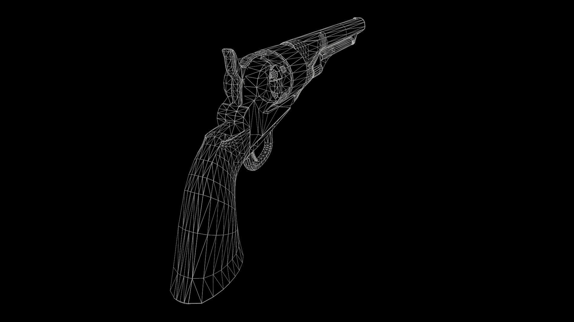 Colt 1860 Army Low Poly - Game Ready Low-poly 3D model_10