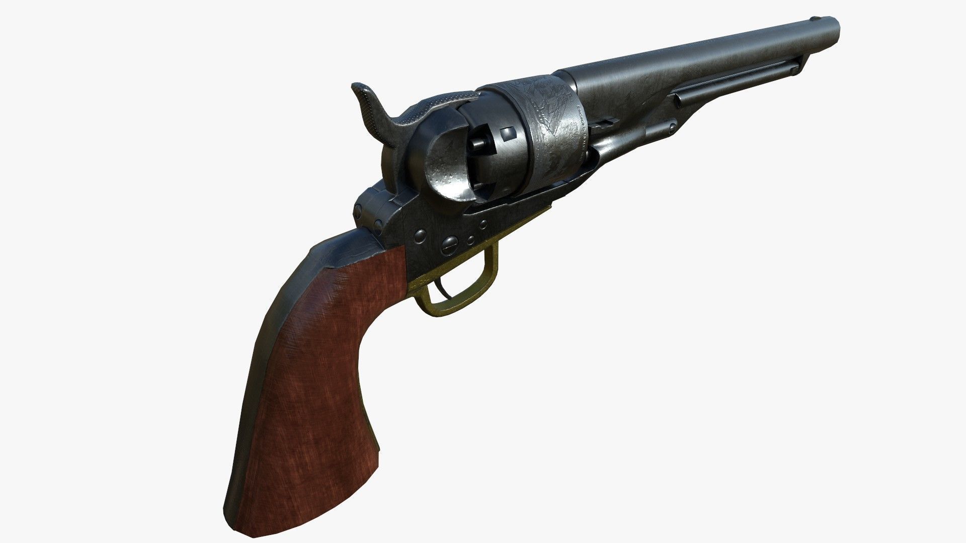 Colt 1860 Army Low Poly - Game Ready Low-poly 3D model_3