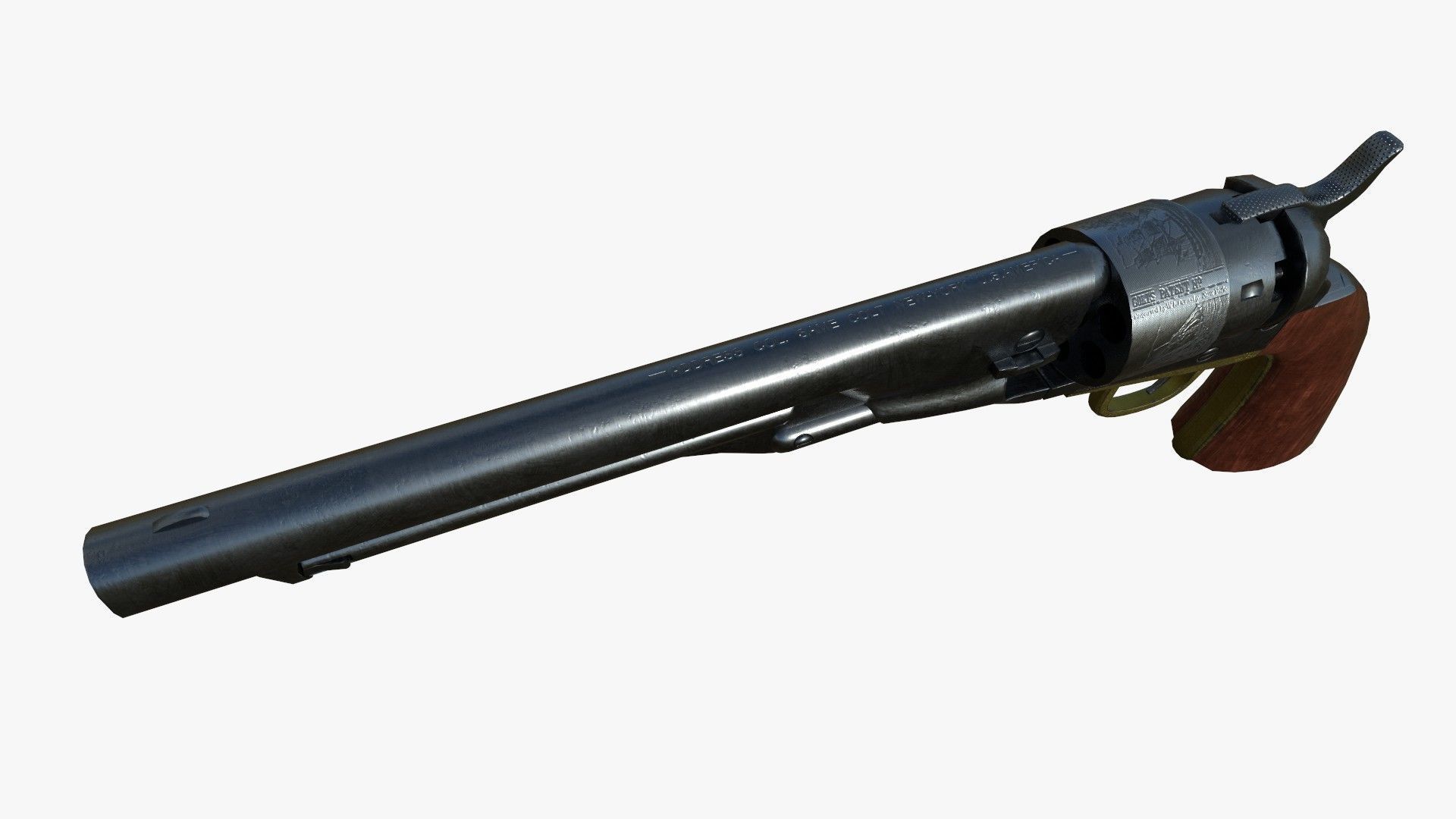Colt 1860 Army Low Poly - Game Ready Low-poly 3D model_4