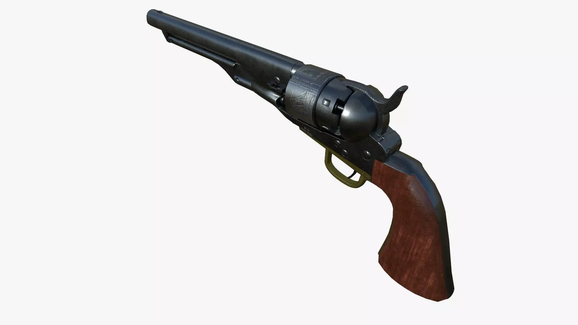 Colt 1860 Army Low Poly - Game Ready Low-poly 3D model_0