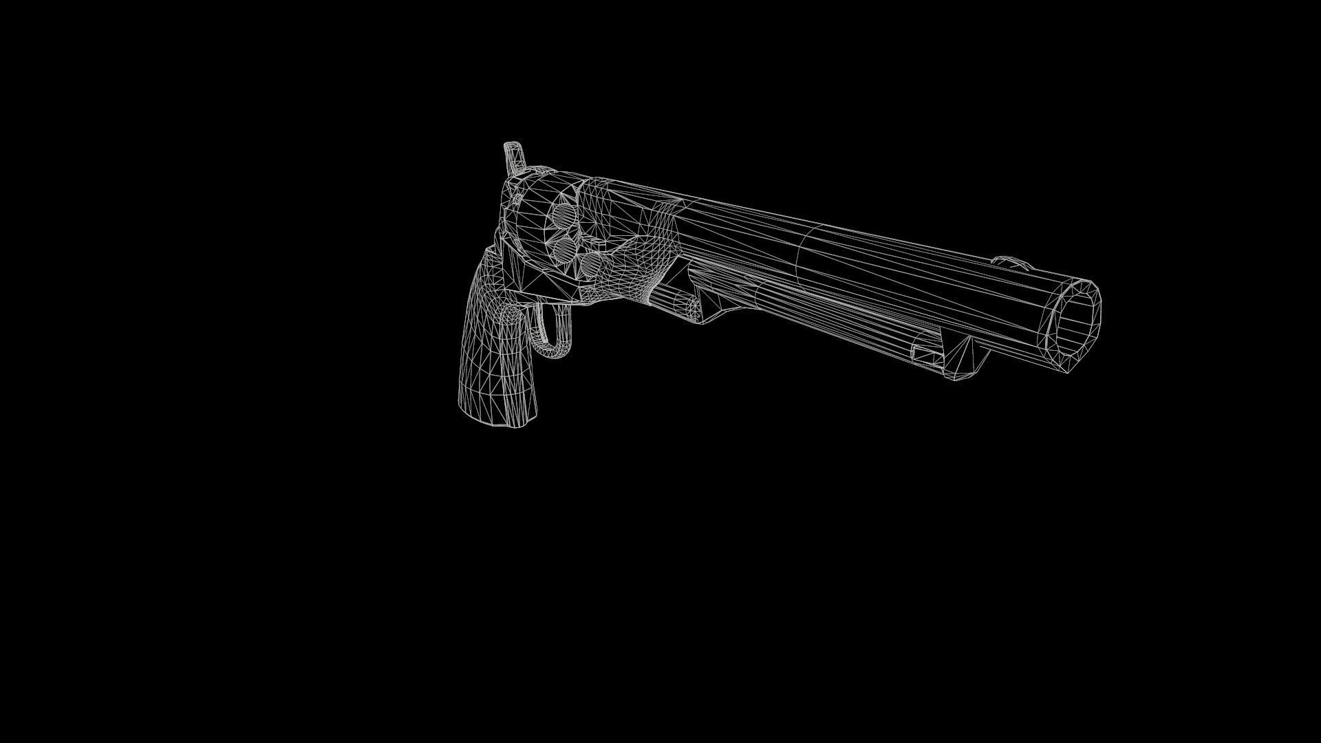 Colt 1860 Army Low Poly - Game Ready Low-poly 3D model_9