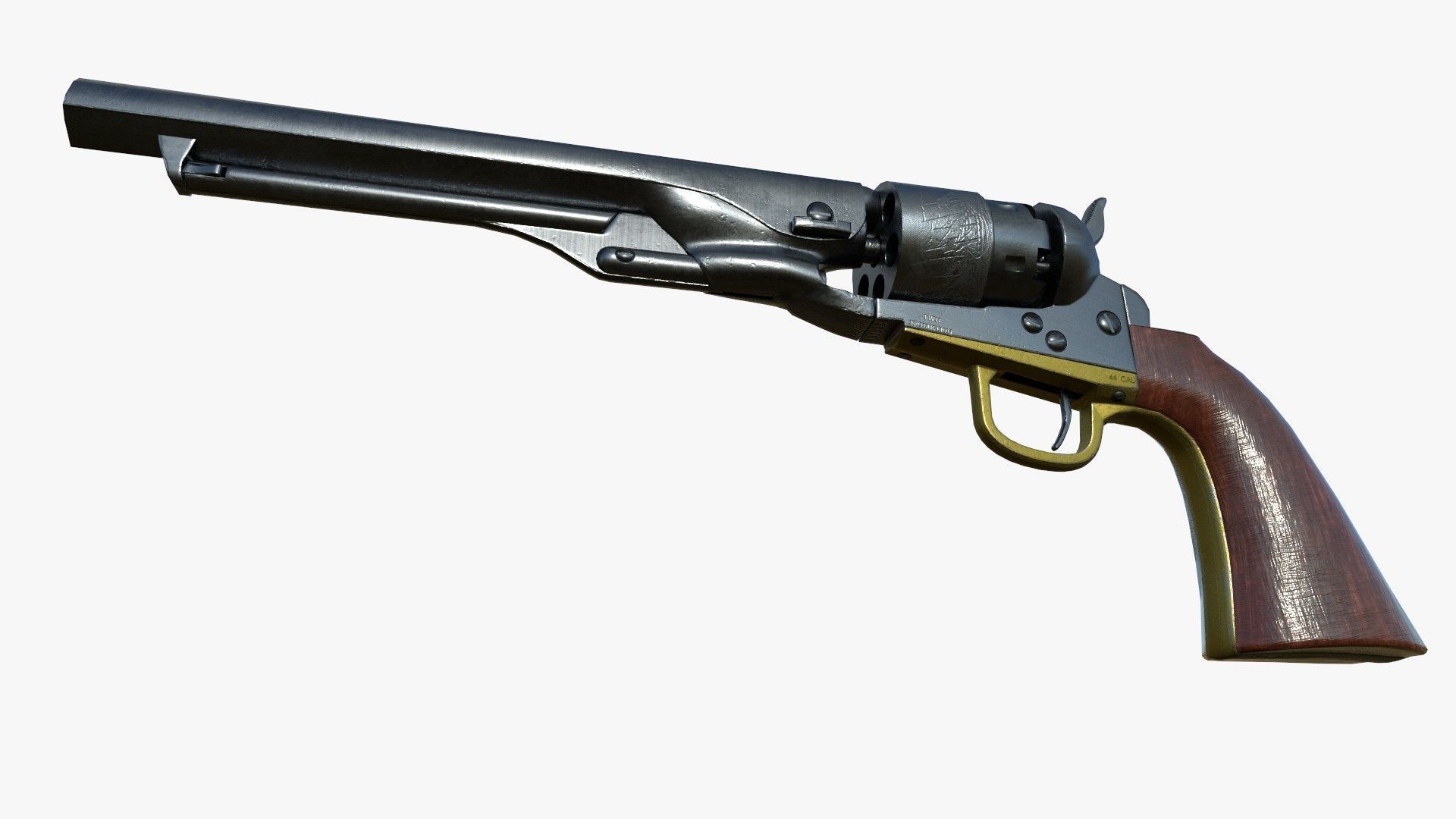 Colt 1860 Army Low Poly - Game Ready Low-poly 3D model_5