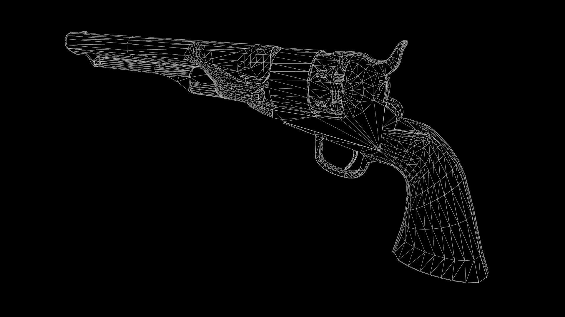 Colt 1860 Army Low Poly - Game Ready Low-poly 3D model_7