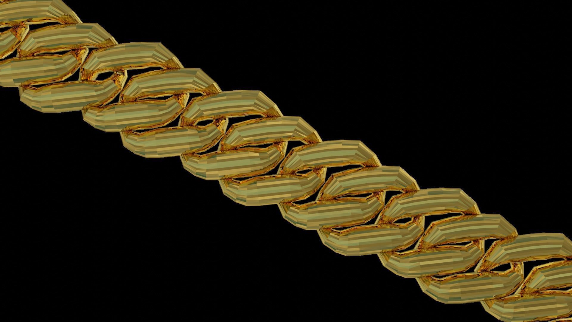 Gold Rope Necklace 3D model_2