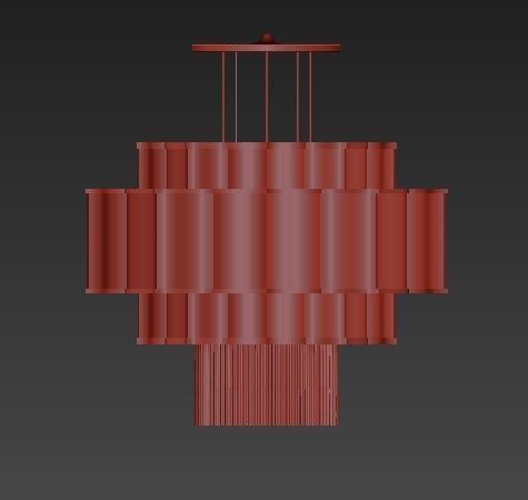 Japan gold and pendant light 3D model_1