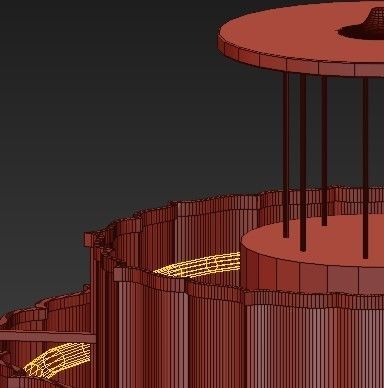 Japan gold and pendant light 3D model_4