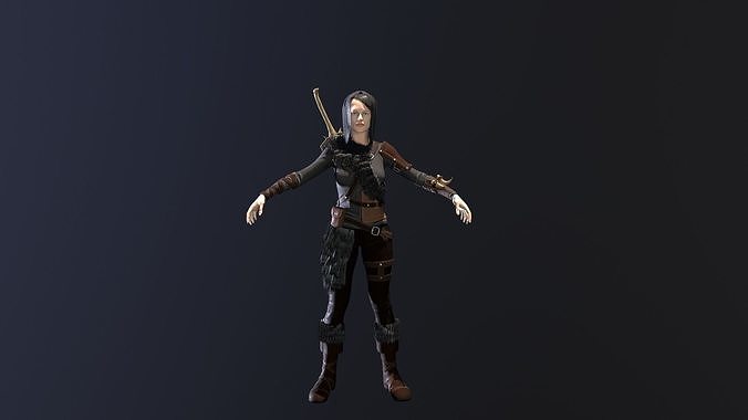 3D model Warrior Girl VR / AR / low-poly | CGTrader