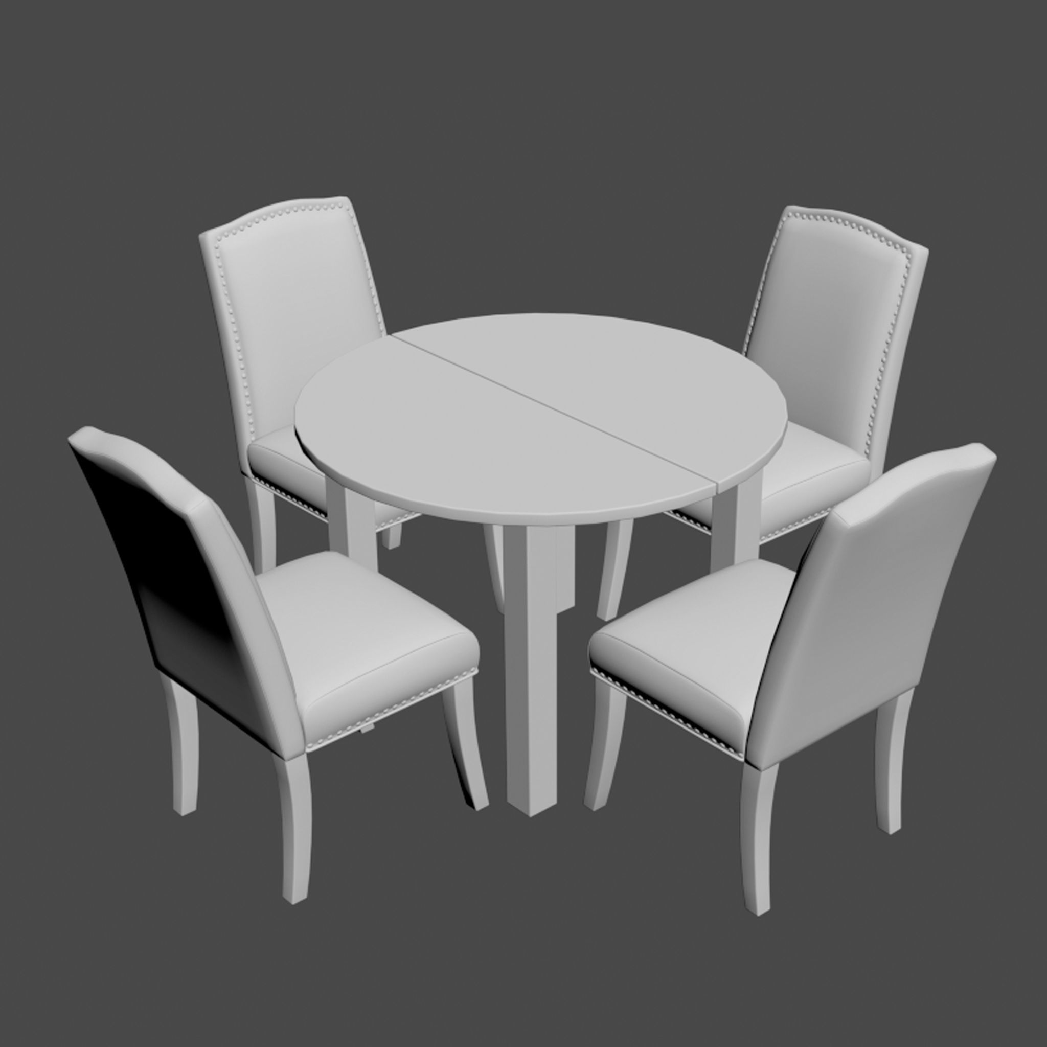 Table and Chairs 3D model_5