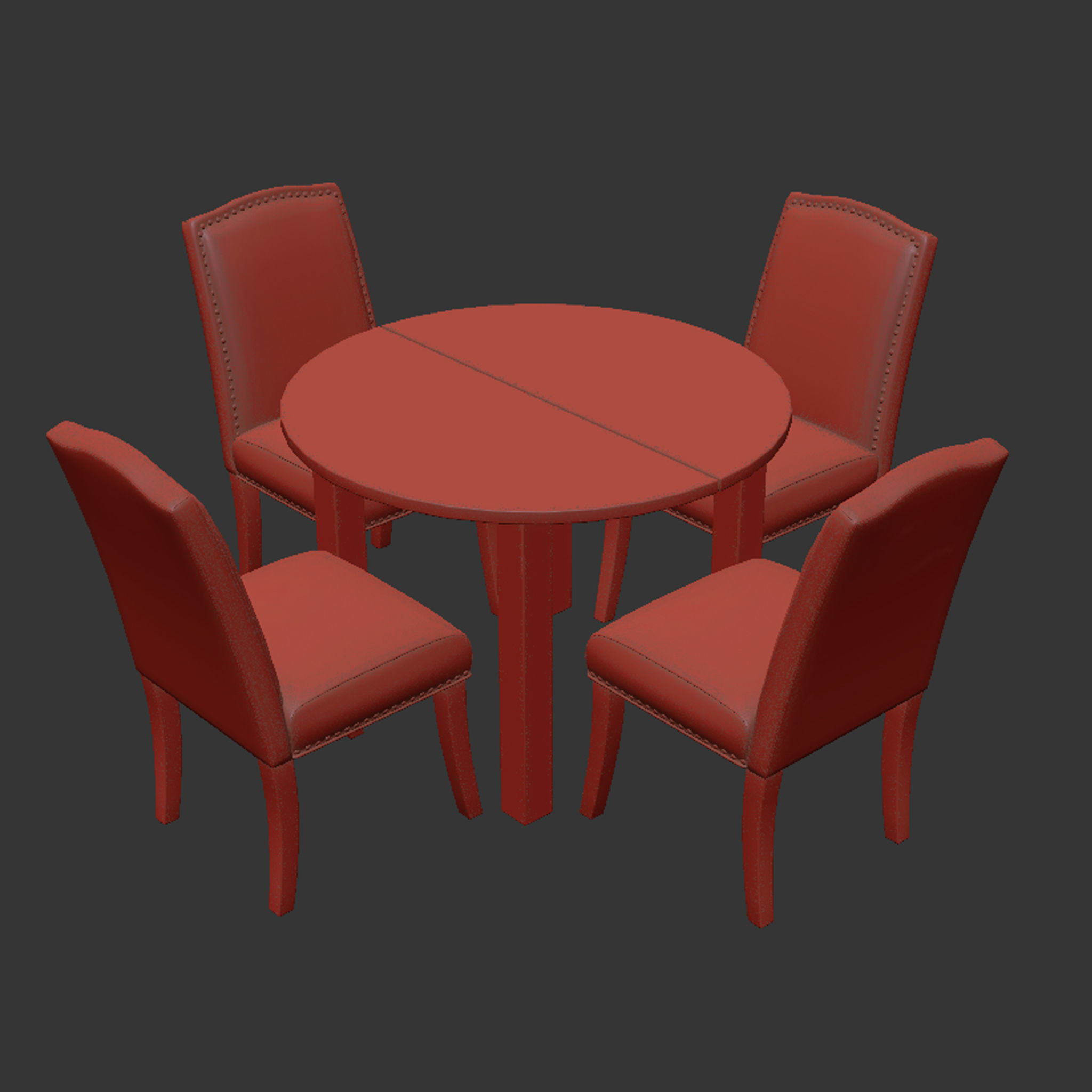 Table and Chairs 3D model_4