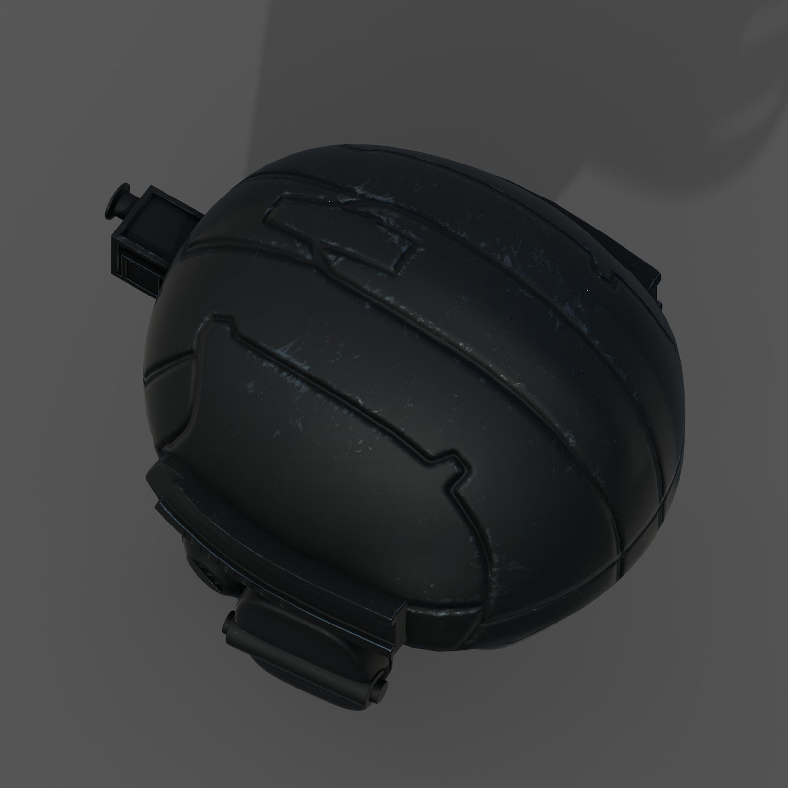 Helmet scifi military combat futuristic technology Low-poly 3D model_5