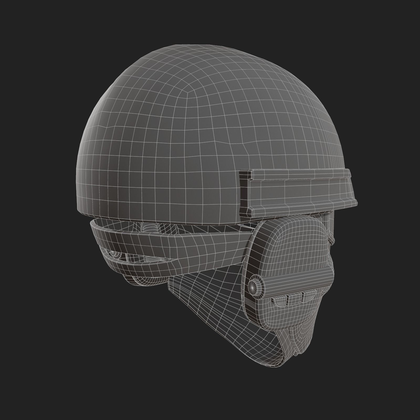 Helmet scifi military combat futuristic technology Low-poly 3D model_9