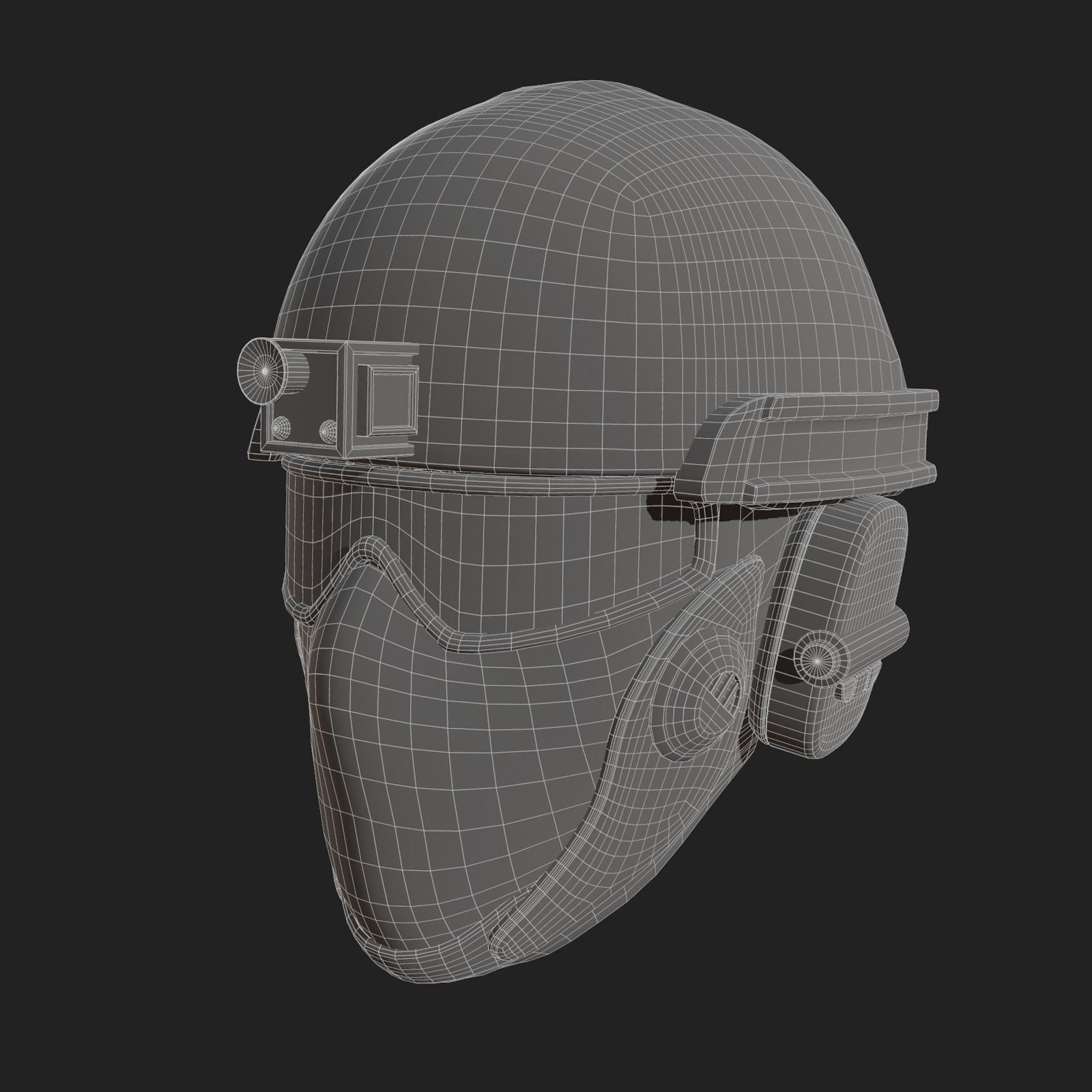 Helmet scifi military combat futuristic technology Low-poly 3D model_11