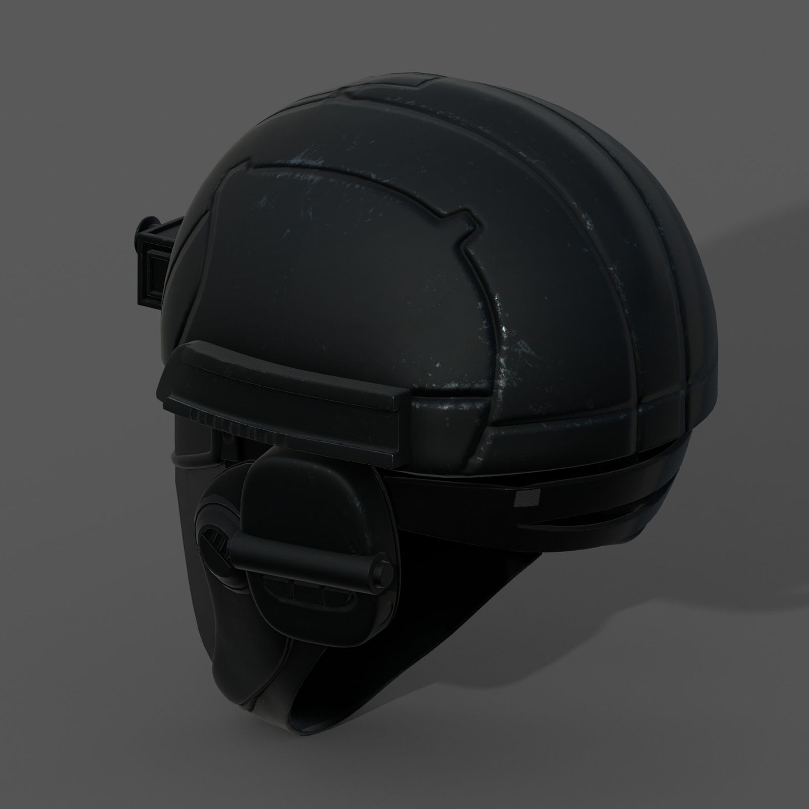 Helmet scifi military combat futuristic technology Low-poly 3D model_8
