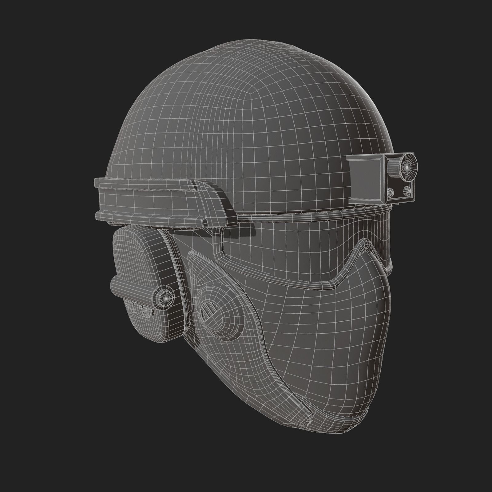 Helmet scifi military combat futuristic technology Low-poly 3D model_10