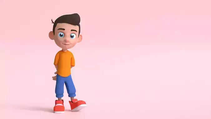 Boy Character Model Low-poly 3D model