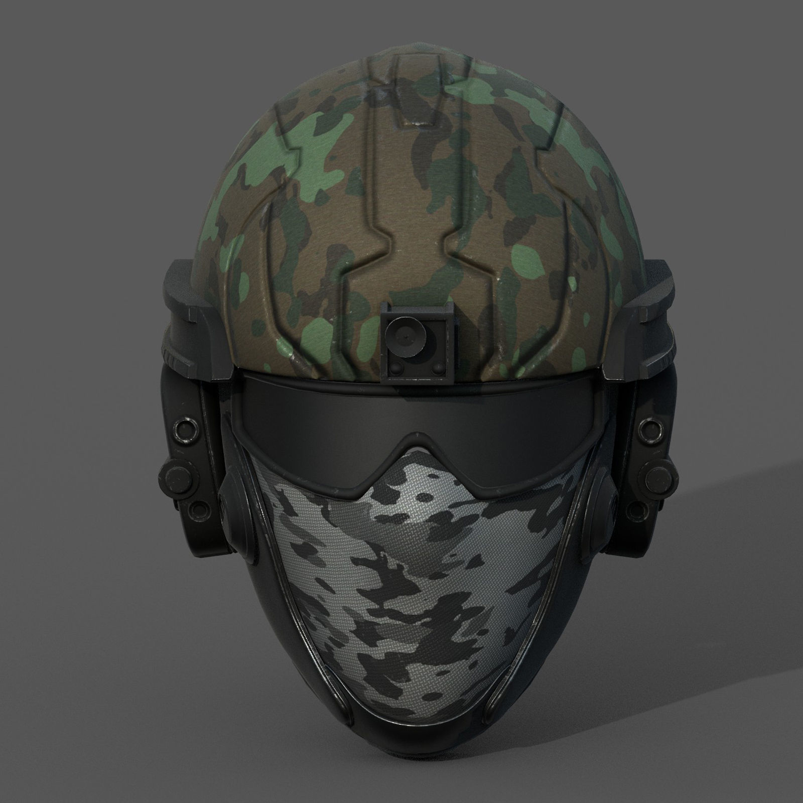Helmet scifi military combat 3d futuristic technology  Low-poly 3D model_3