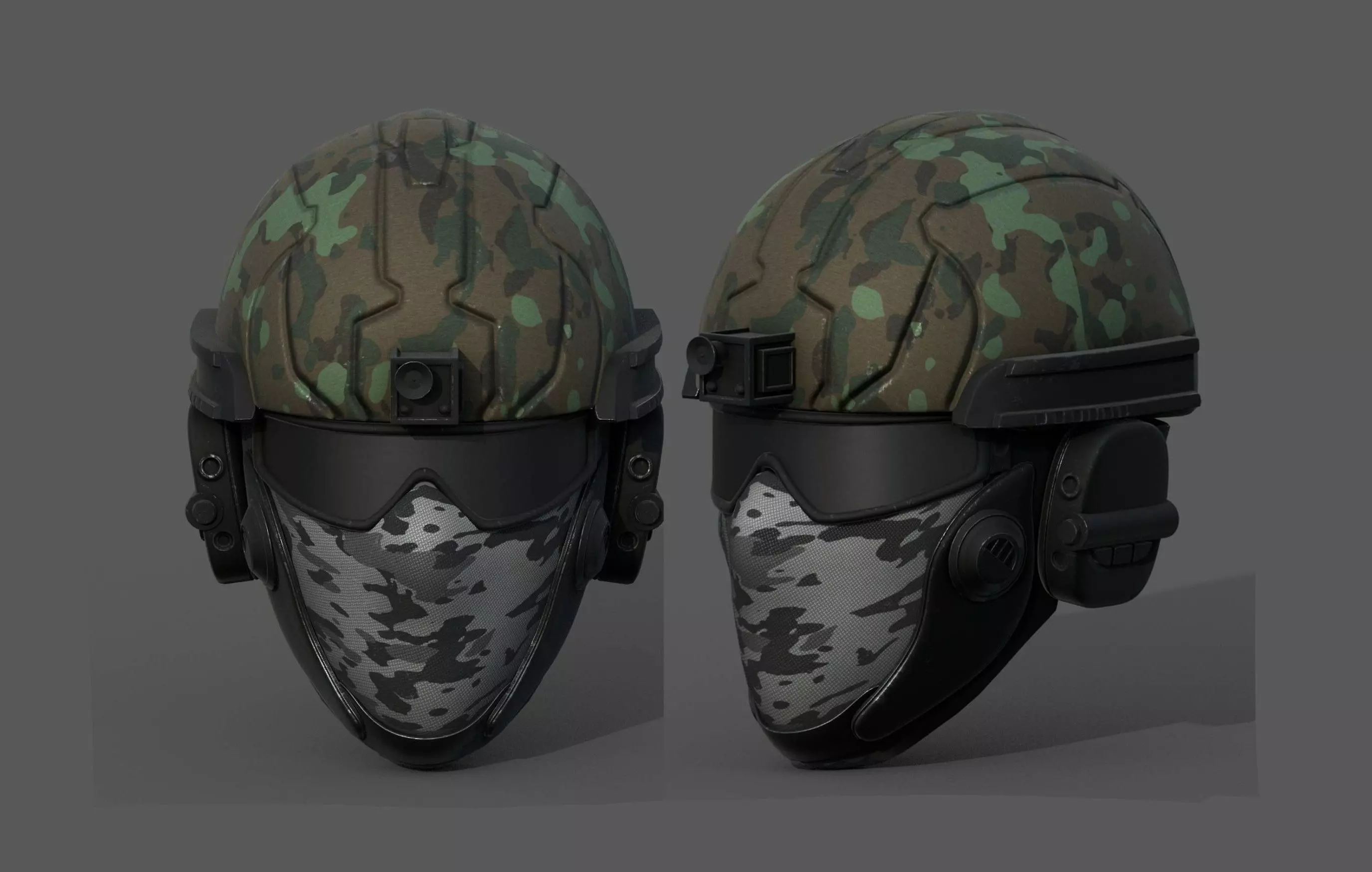 Helmet scifi military combat 3d futuristic technology  Low-poly 3D model_0