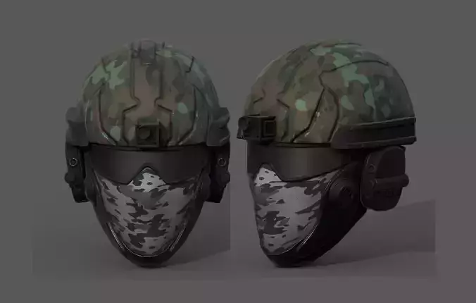 Helmet scifi military combat 3d futuristic technology 