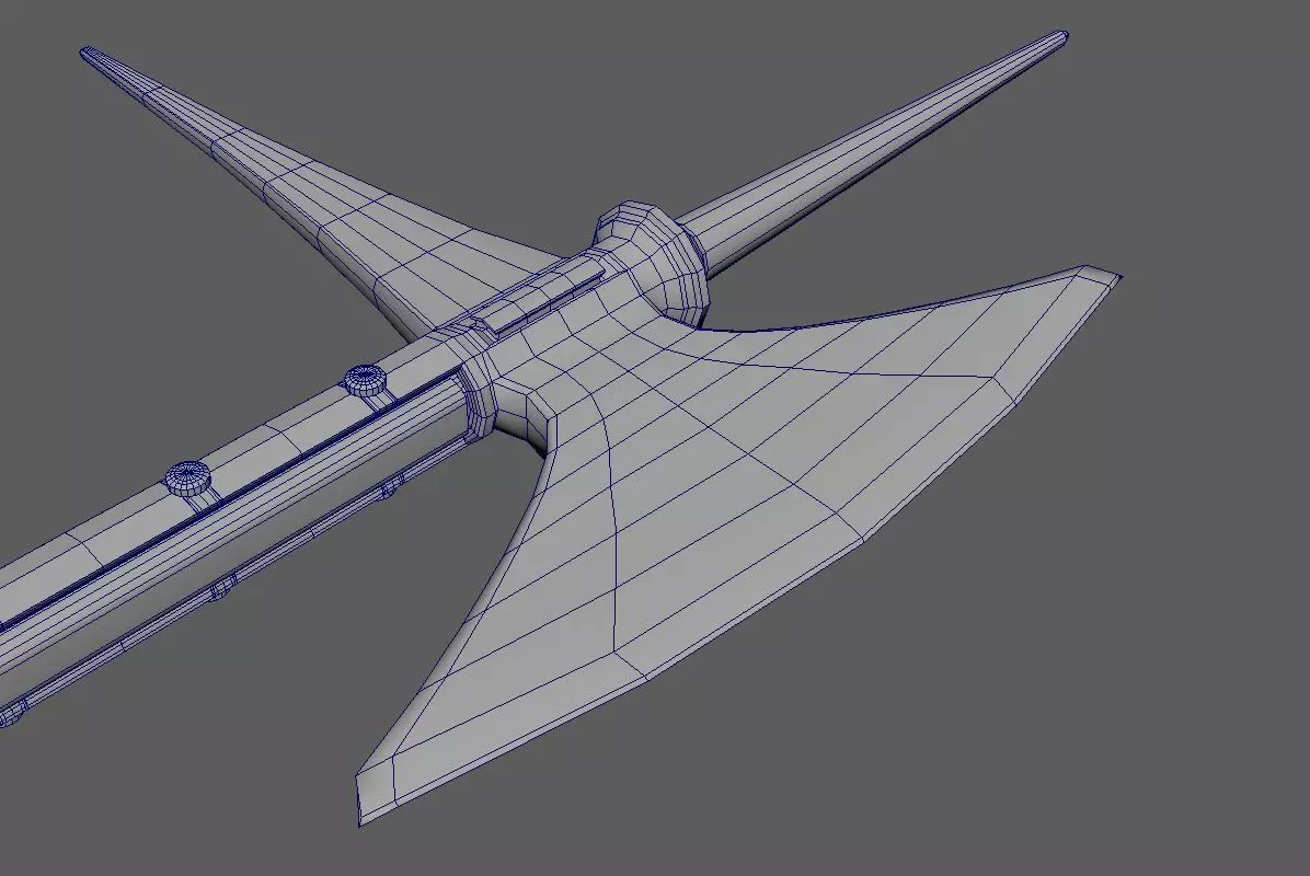 Hellebarde sword Low-poly 3D model_0