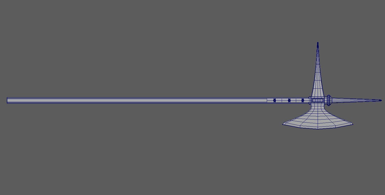Hellebarde sword Low-poly 3D model_3
