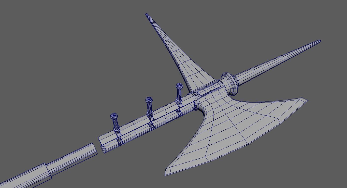 Hellebarde sword Low-poly 3D model_2