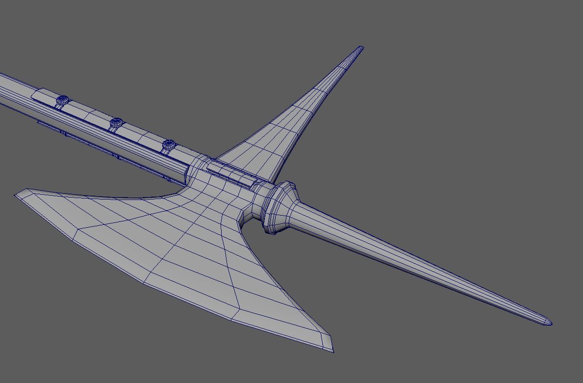 Hellebarde sword Low-poly 3D model_1