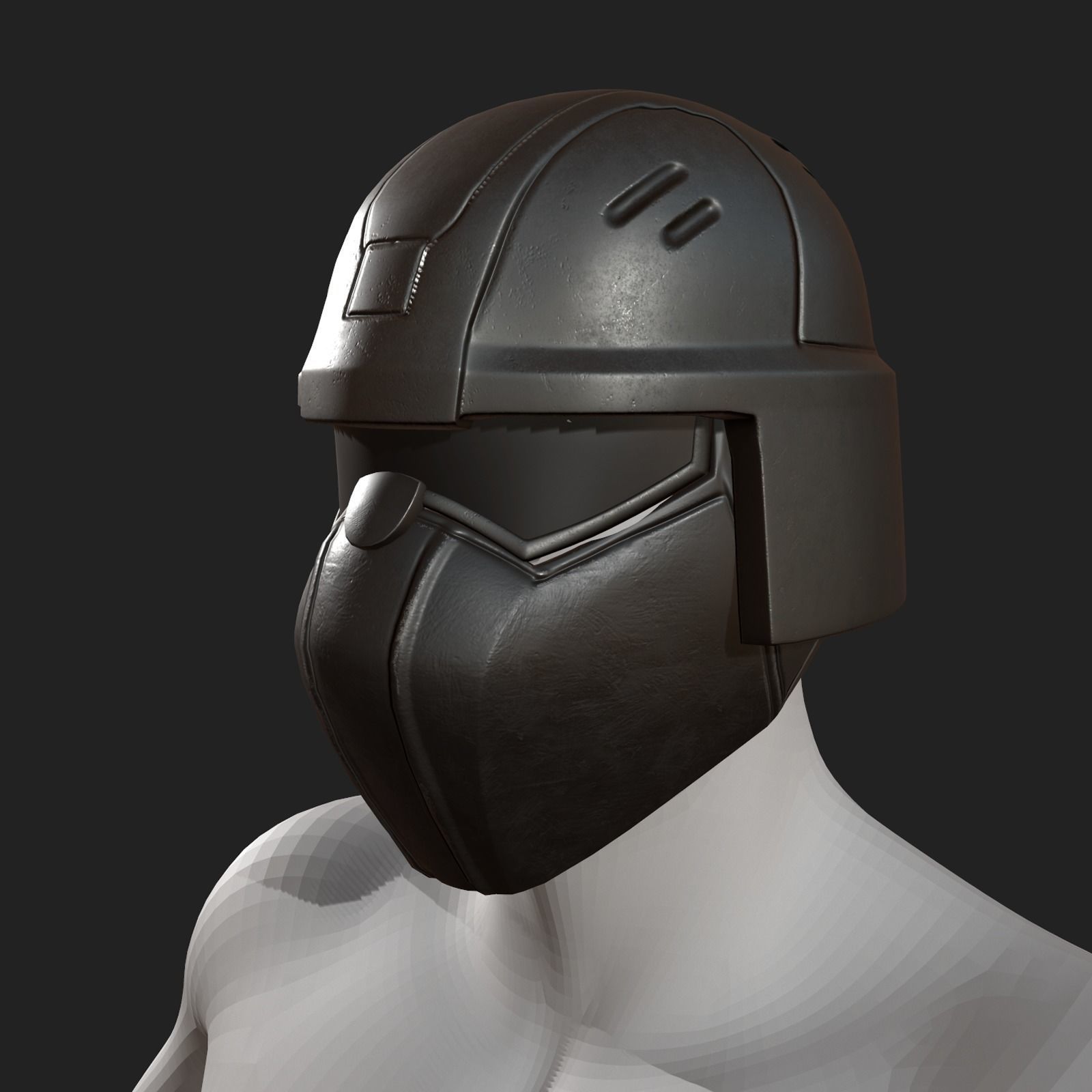 Helmet scifi military combat 3d futuristic technology fantasy Low-poly 3D model_3