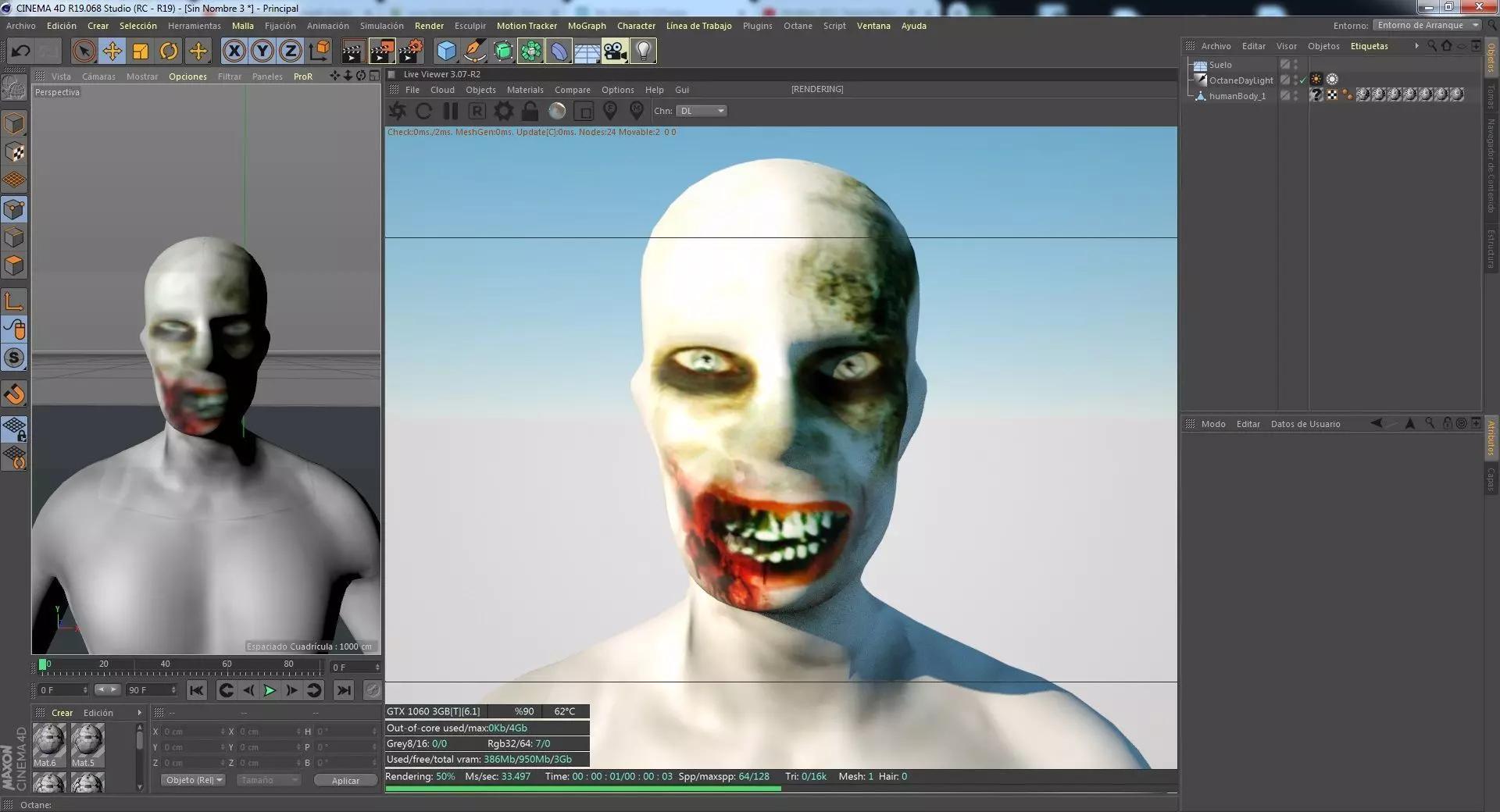 Character zombie 3D model_0