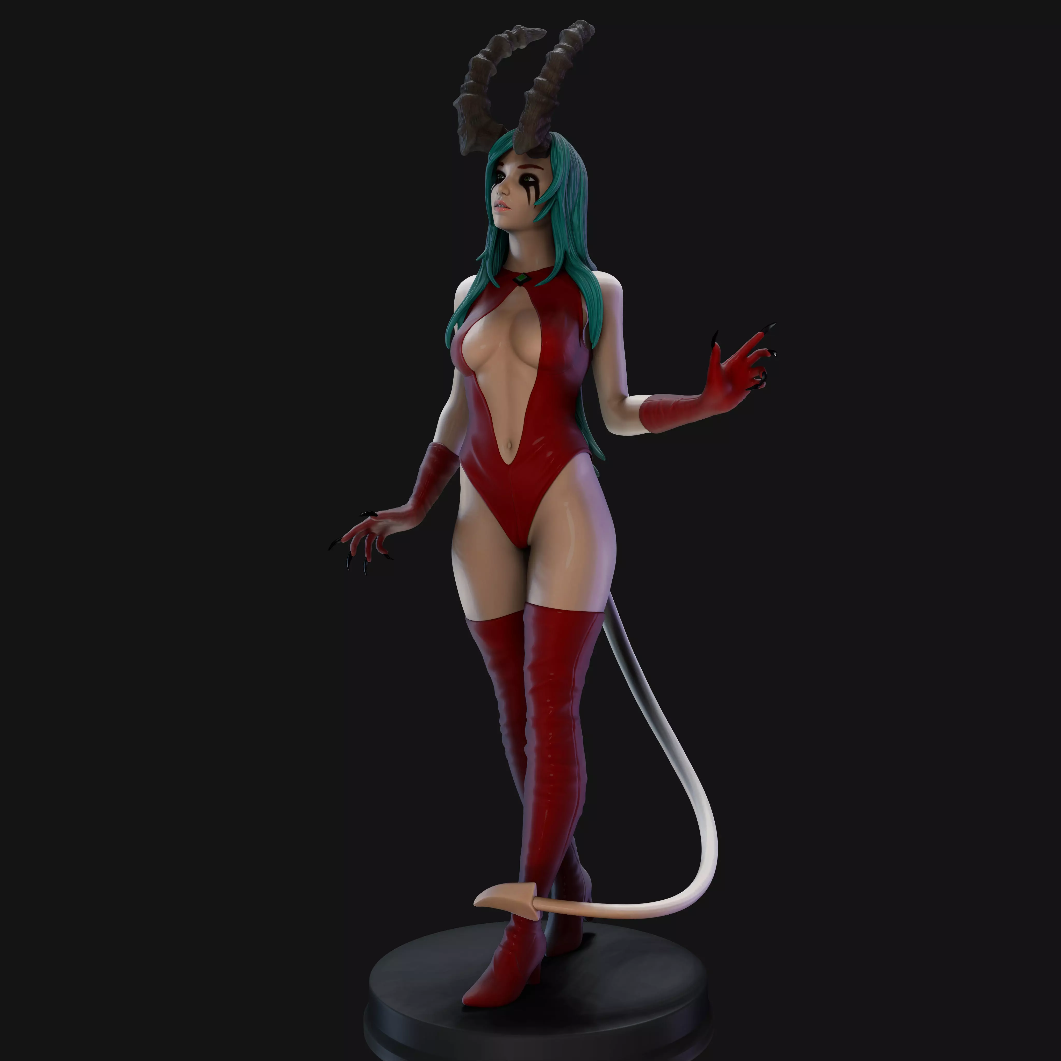 Demon Lady 3D Print Model 25cm 3D print model_0