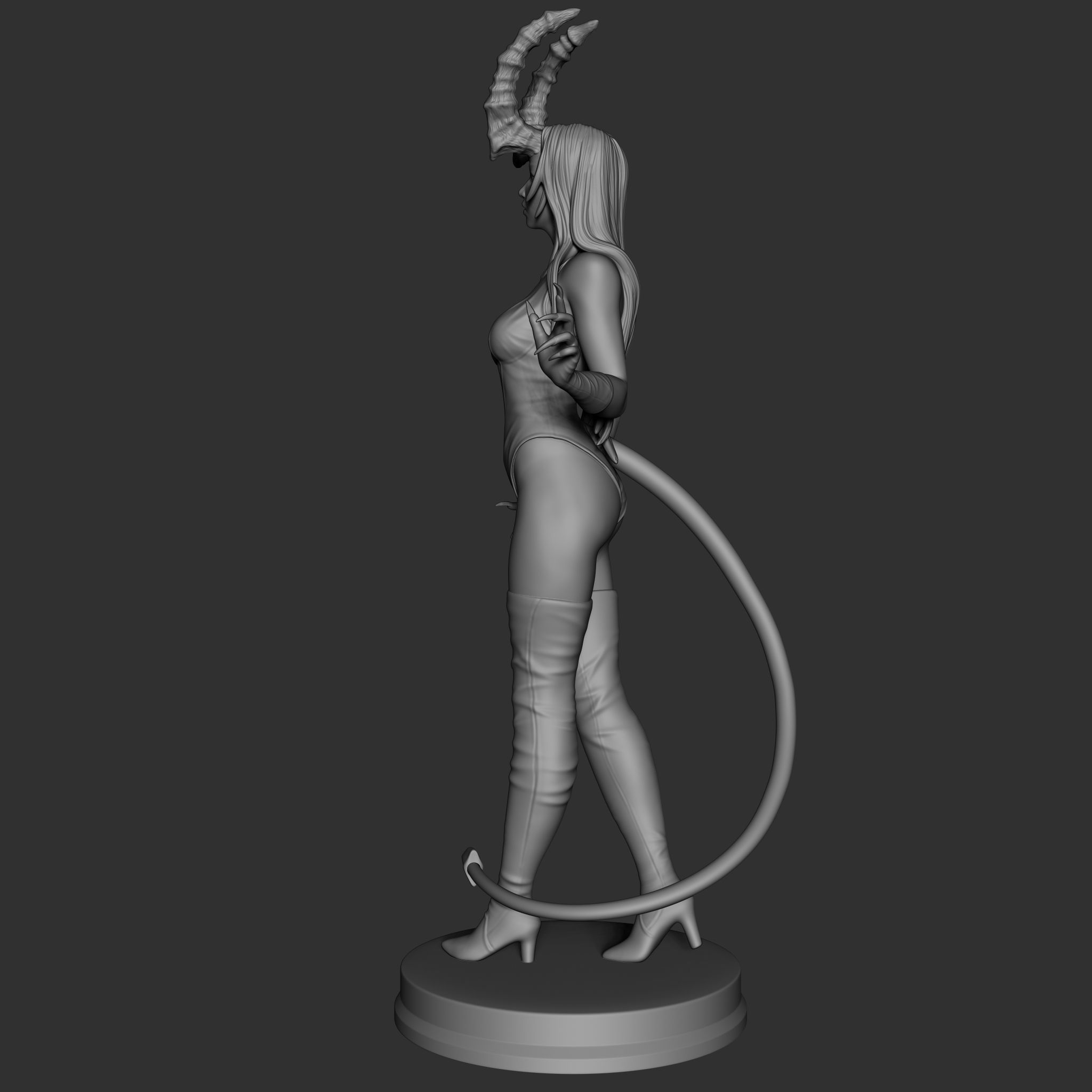 Demon Lady 3D Print Model 25cm 3D print model_7