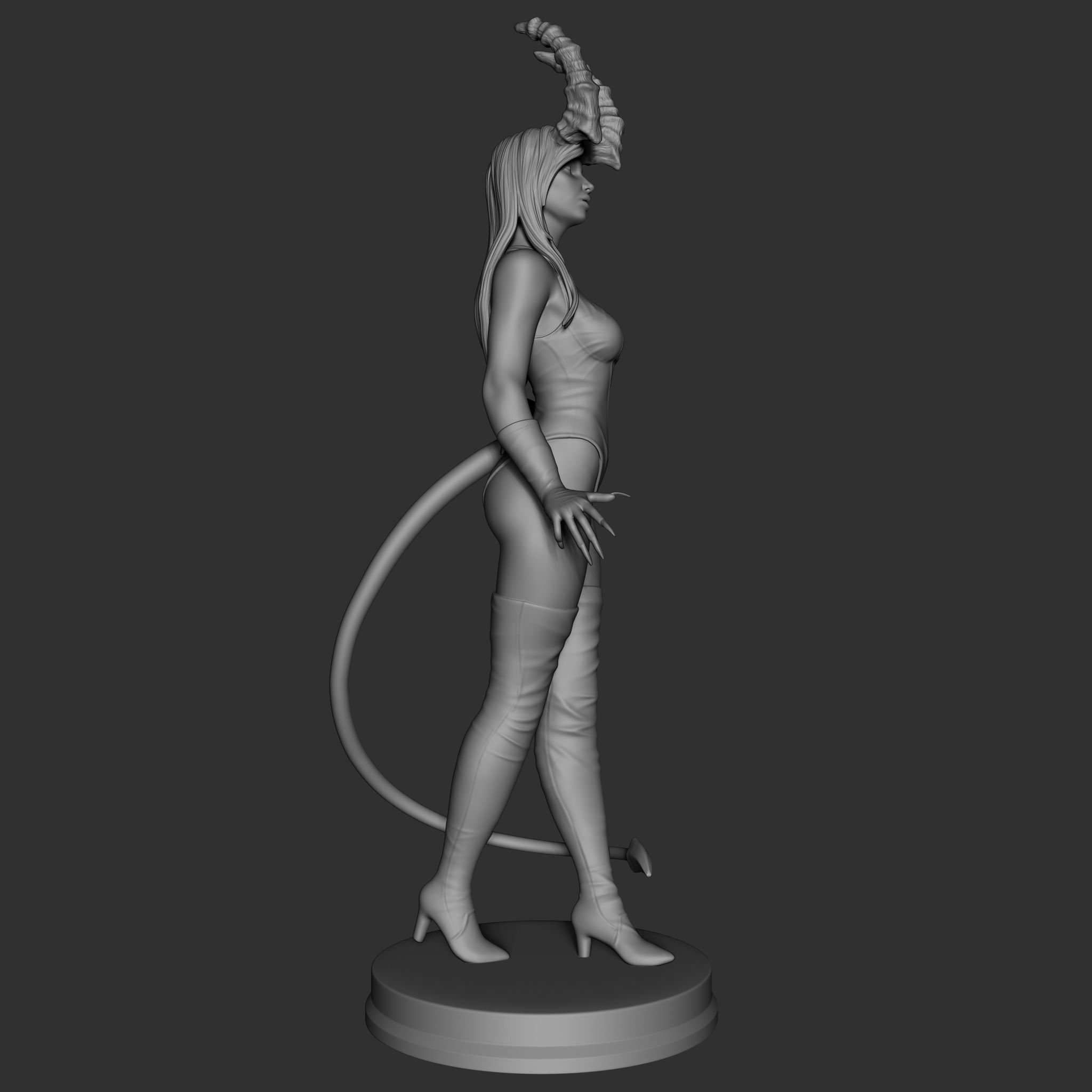 Demon Lady 3D Print Model 25cm 3D print model_5