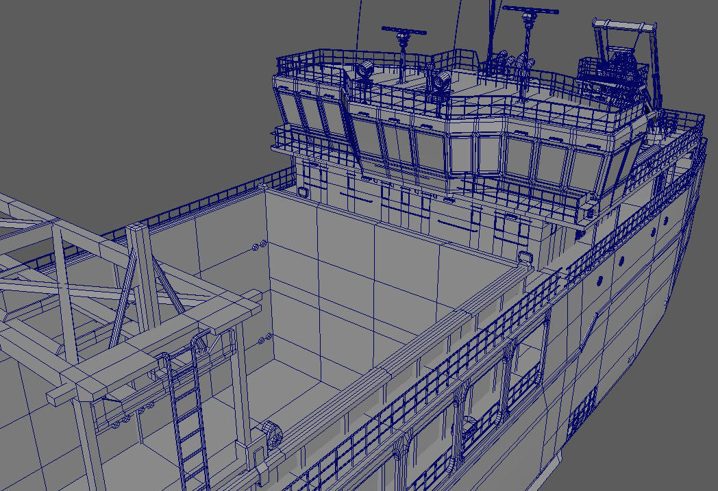 General Cargo Ship hquality 3D model_6