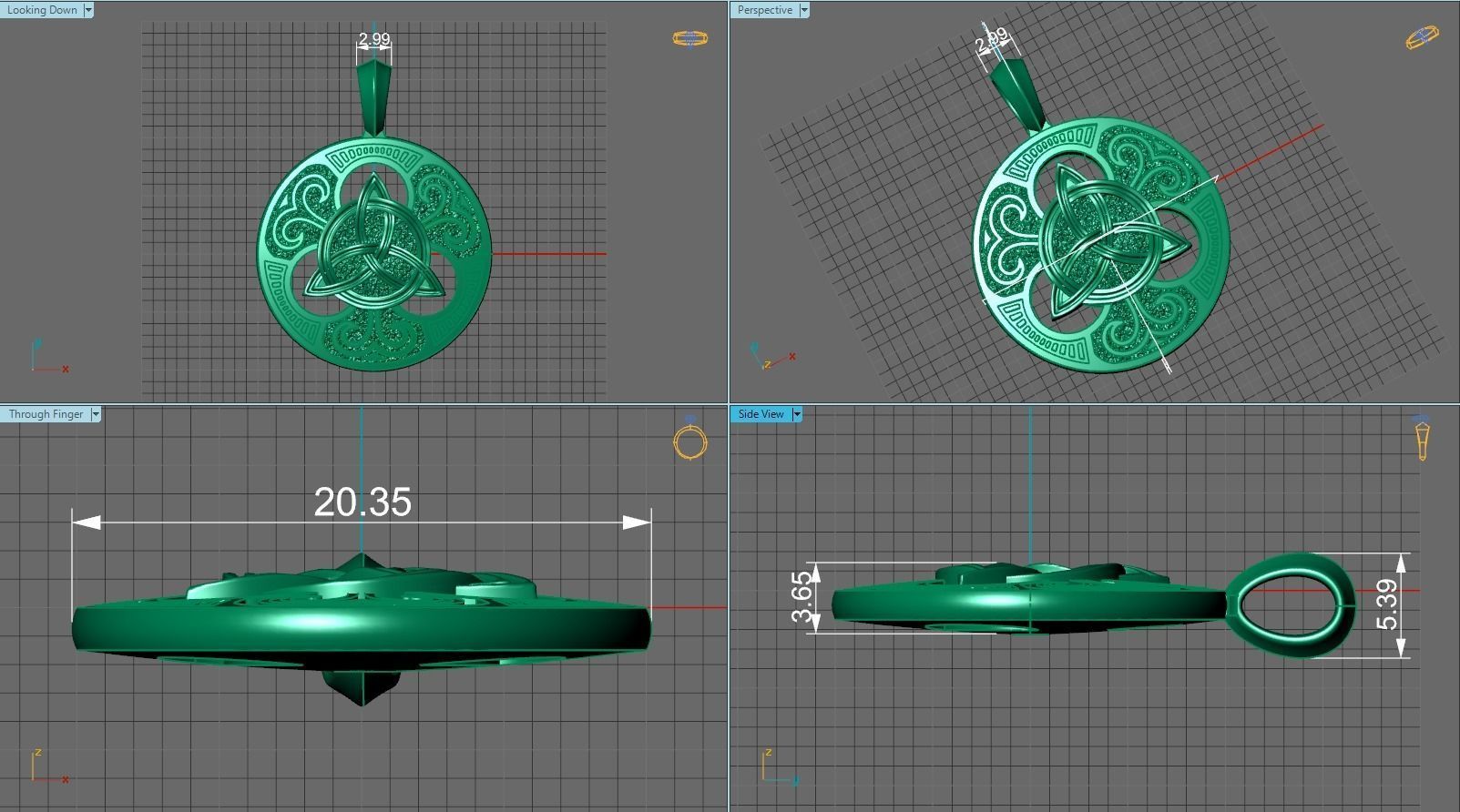 Celtic unisex pendants 3D print model_4
