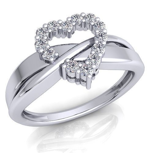Aarna Heart Diamond Ring 106 3D print model