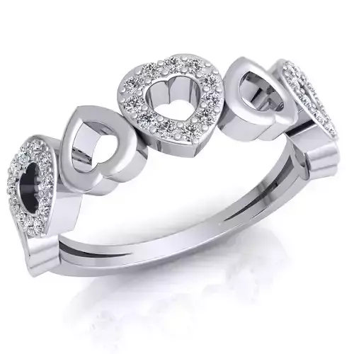 Aarna Three Heart Diamond Ring 107