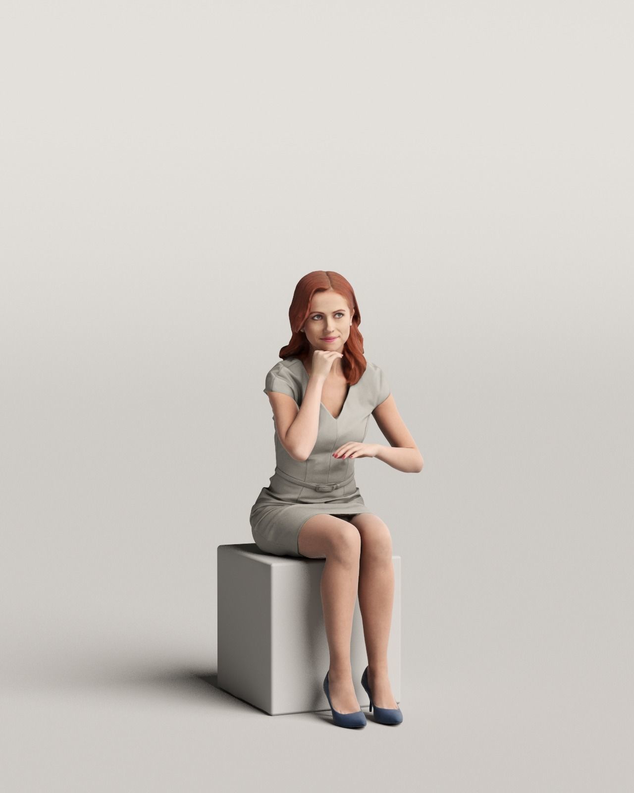 Humano Sitting woman 0602 3D model_1