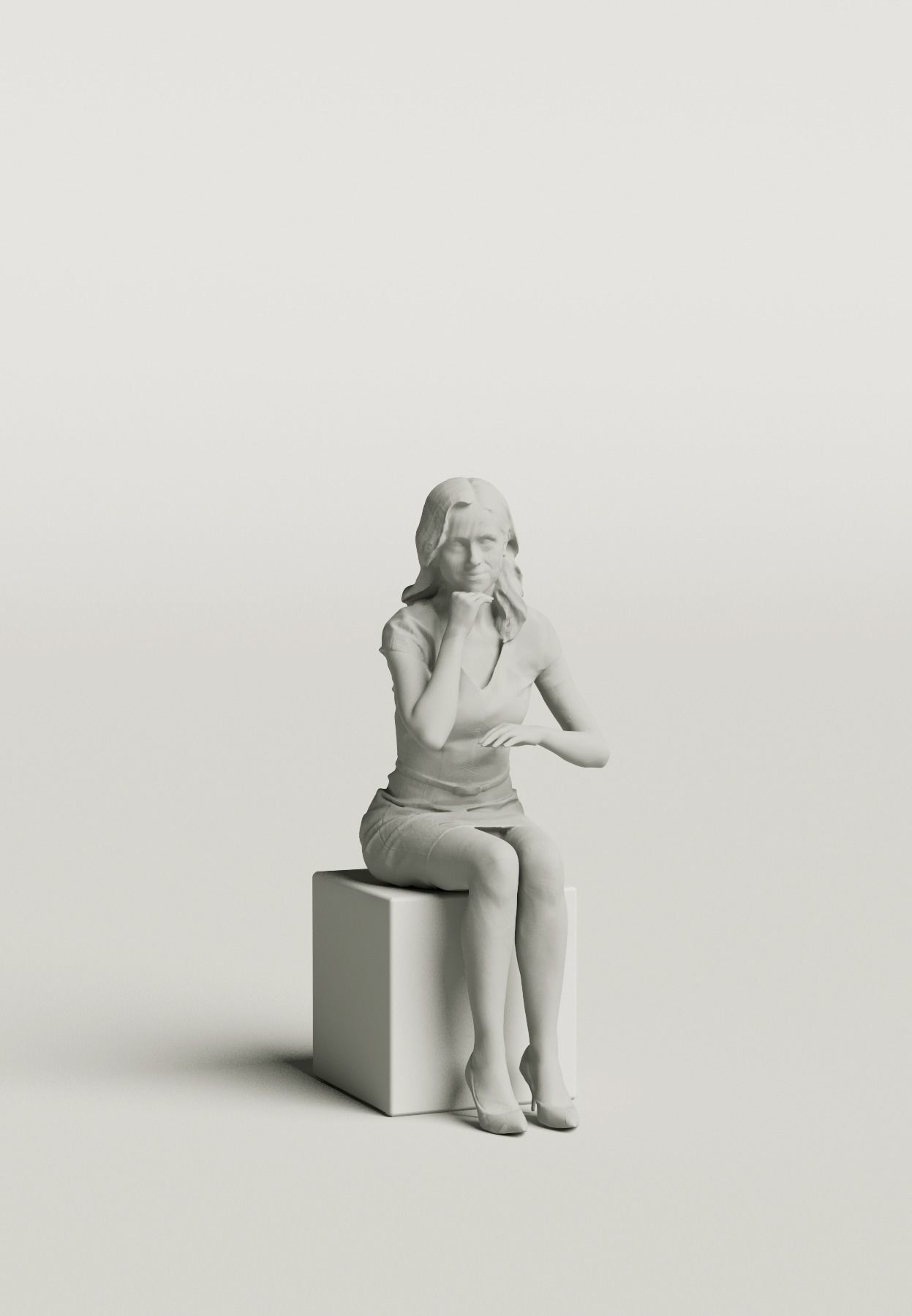 Humano Sitting woman 0602 3D model_3