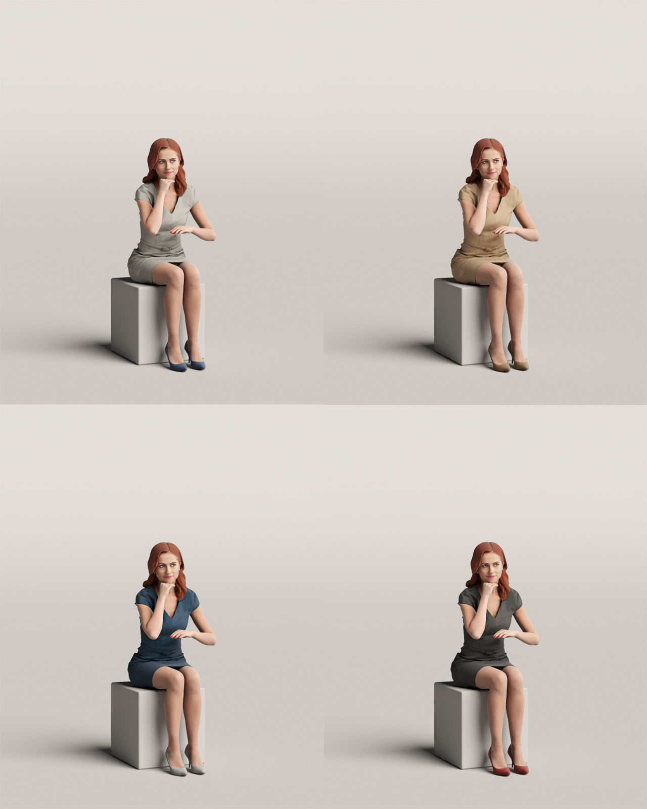 Humano Sitting woman 0602 3D model_4