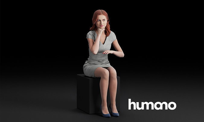 Humano Sitting woman 0602 3D model