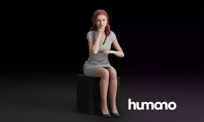 Humano Sitting woman 0602 3D model
