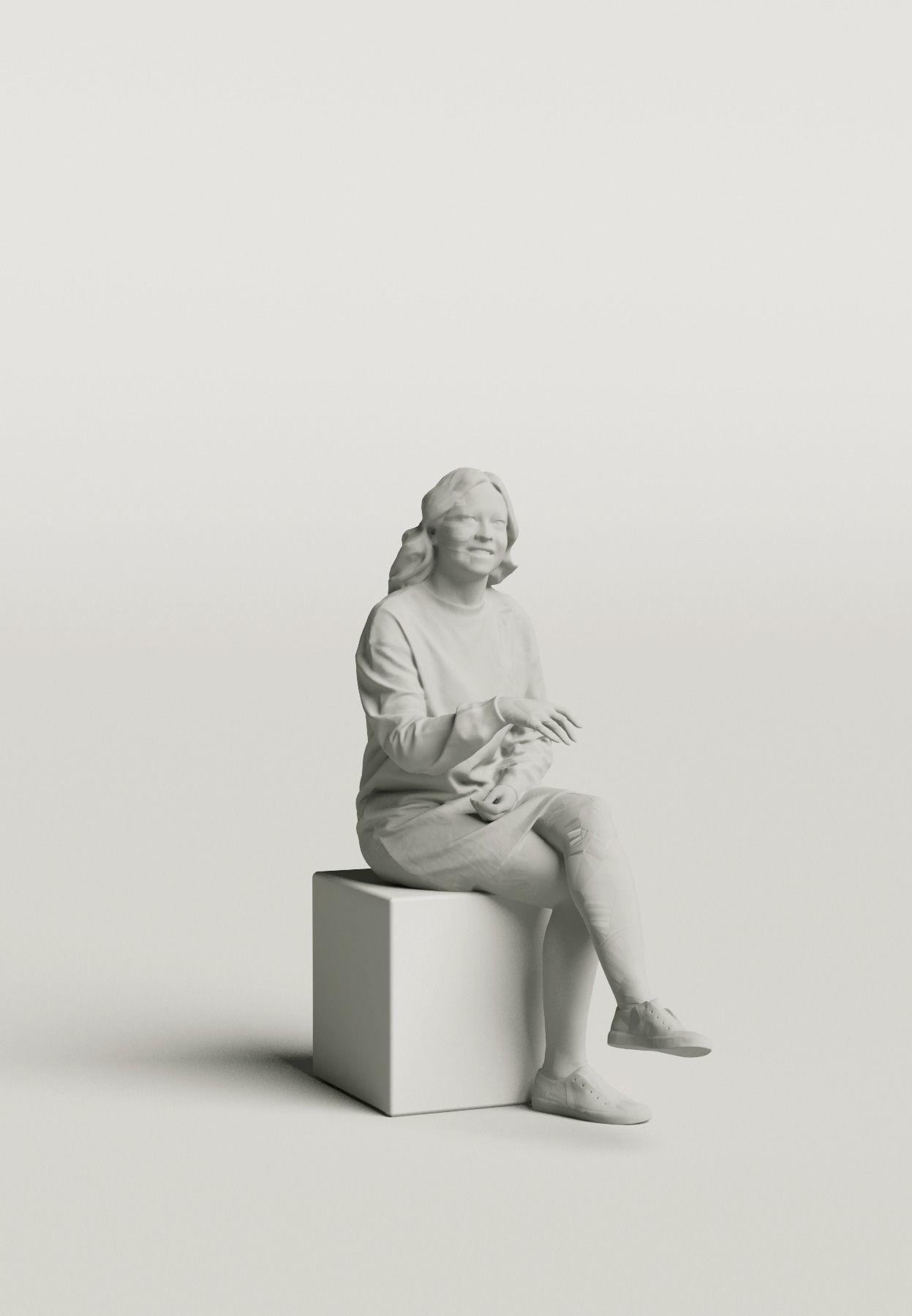 Humano Sitting woman 0603 3D model_3