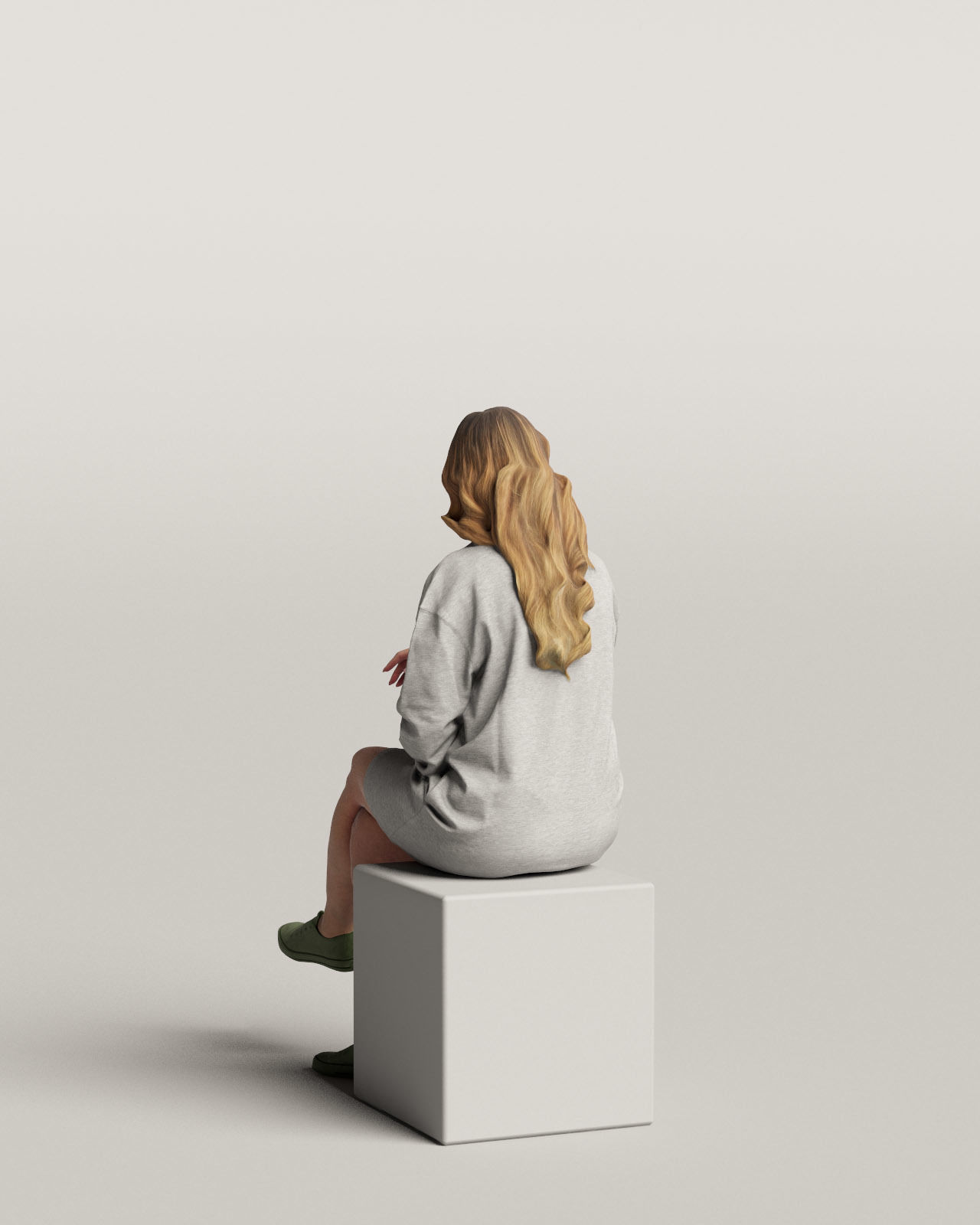 Humano Sitting woman 0603 3D model_2