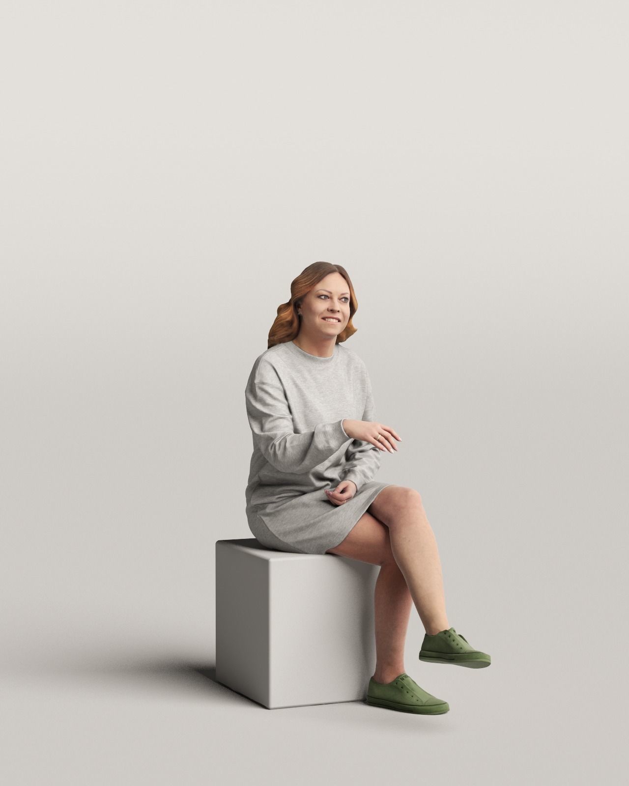 Humano Sitting woman 0603 3D model_1